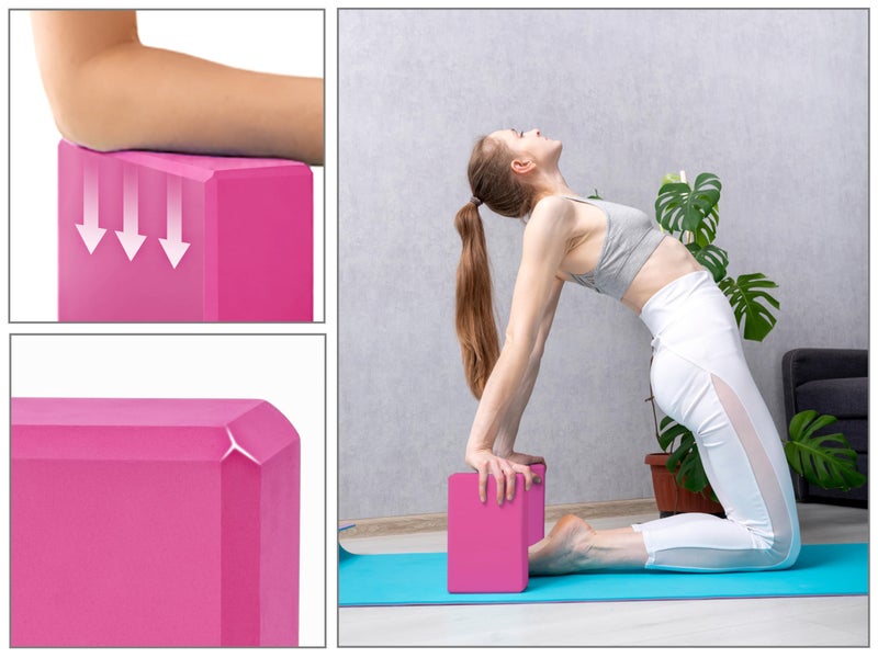 EXERZ Yoga Blocks 2pcs Gym Bricks High Density EVA Foam - Image 3